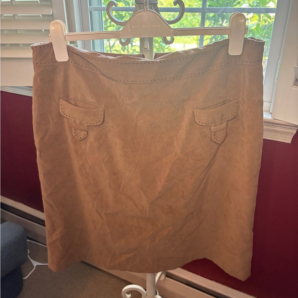 J. McLaughlin Tan Suede Pencil Skirt